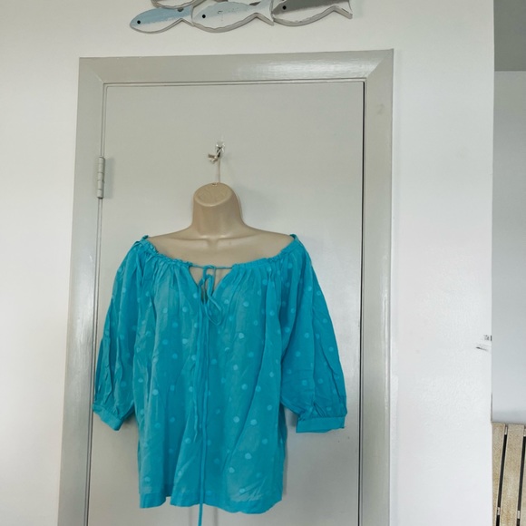 ⭐️  Bogo ⭐️ 🎈Michael Kors Sz PS puff short sleeves summer top - Picture 2 of 11